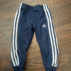 Adidas Kids Dark Blue Joggers with White Stripes